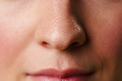 close up of woman's nose